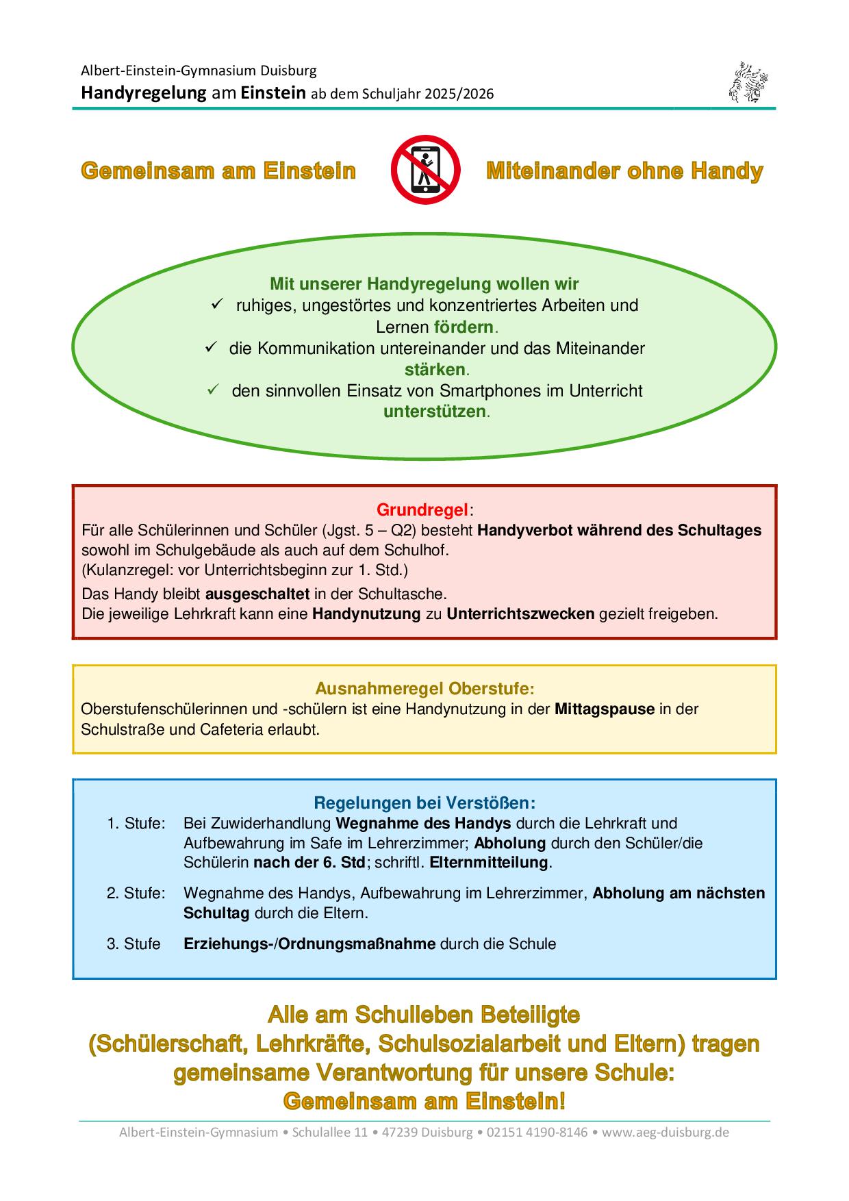 Handyregelung AEG 2025 Aushang